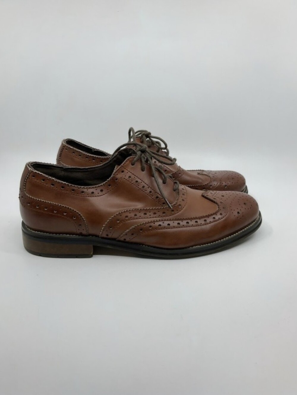Steve Madden Wingtip Oxfords Dress Shoes Brown Leather 11